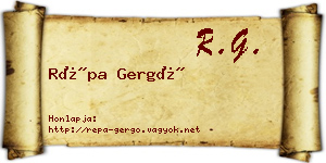 Répa Gergő névjegykártya